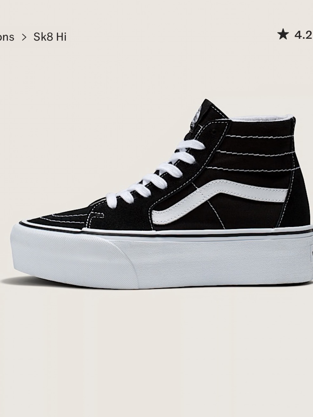 Vans Sk8-Hi Platform High-Top Sneakers in Black and White